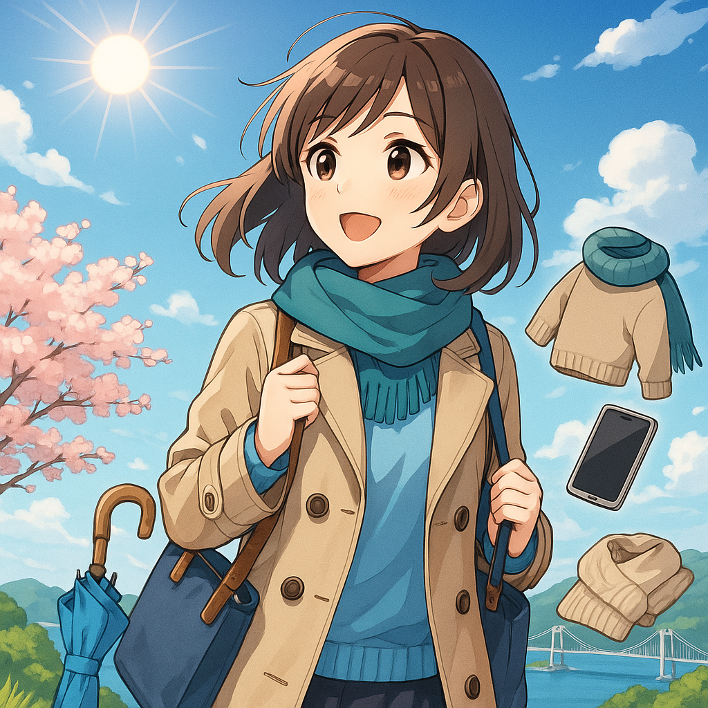 3月の岡山天気：瀬戸内の晴れ間と寒暖差、服装と持ち物