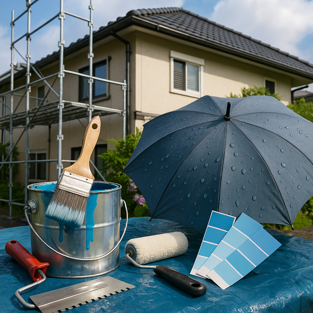 松山市の梅雨前6月に備える外壁塗装・防水工事・屋根塗装